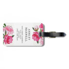 Modern Fuchsia Pink Floral Wedding Monogram Letter