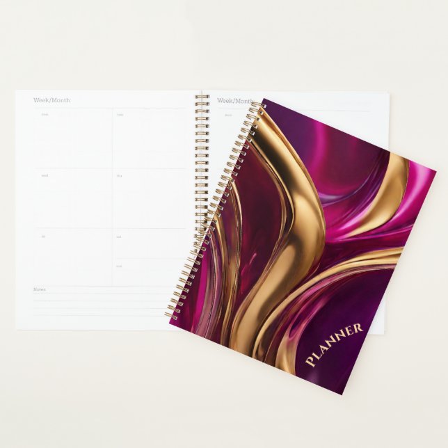 Modern- Fuchsia Purple and Gold- Planner (Display)