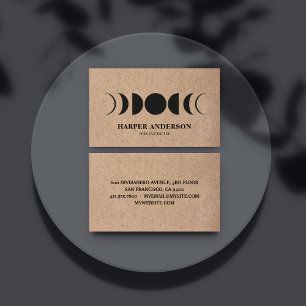 Modern Full Moon Yoga Instructor Professional Business Card