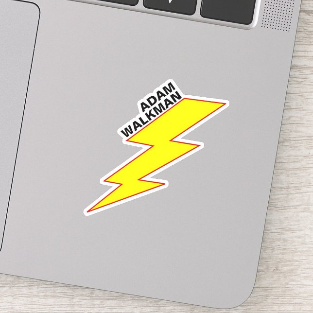 Modern Full Name (Lightning Bolt) Waterproof  (waterproof name labels for school, student belongings name tags, cute custom stickers for kids)