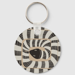Modern Fun Abstract Striped Snake Snake Lovers Key Ring