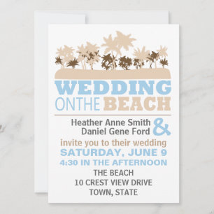 Modern Fun Beach Wedding Theme Invitations