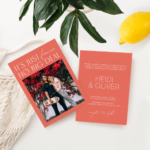 Modern Fun Bright Pink Photo Wedding Invitation