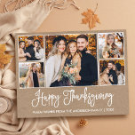 Modern Fun Calligraphy Kraft 5 Photos Thanksgiving Postcard<br><div class="desc">Modern Fun Calligraphy Script Happy Thanksgiving Family 5 Photo Kraft Postcard</div>