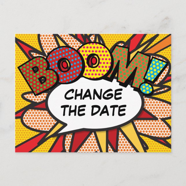 Modern Fun Change The Date Comic Book Postcard (Front)