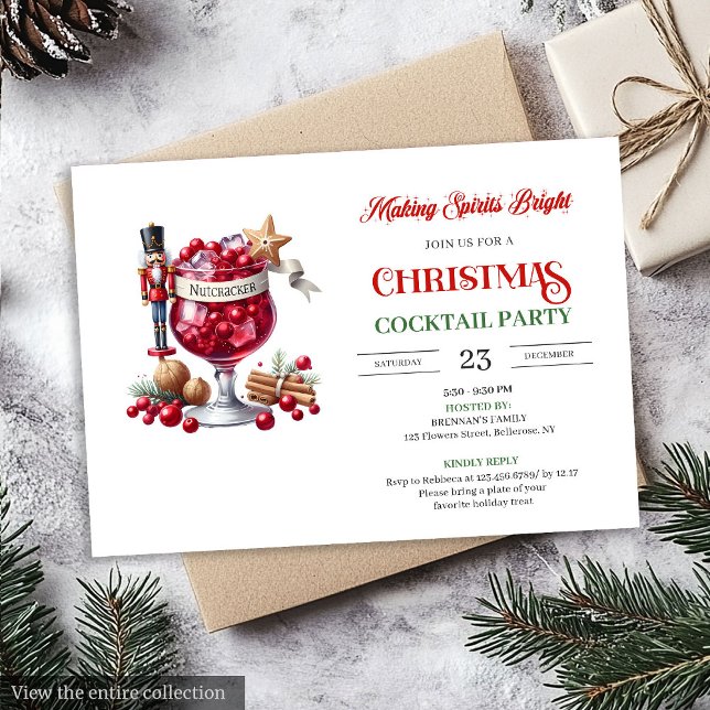 Modern fun Christmas cocktails party invitation (Modern fun Christmas cocktails party invitation

)