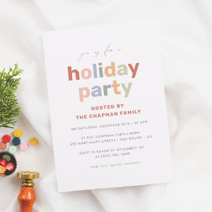 Modern Fun & Colourful Christmas Holiday Party Invitation