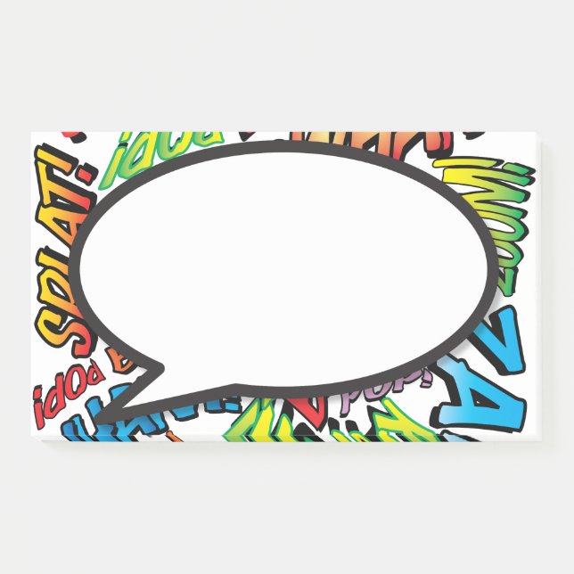 Modern Fun Colourful Comic Book Speech Bubble Post-it Notes (Front)