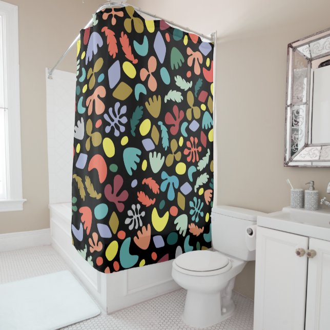 Modern Fun Colourful Design Shower Curtain (In Situ)