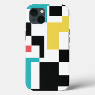 Modern, fun, colourful geometric graphic design iPhone 13 case