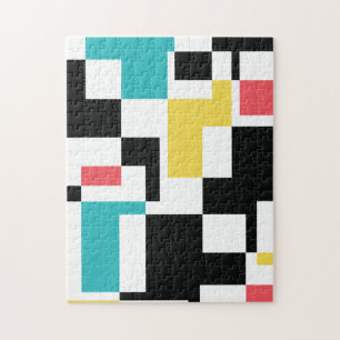 Modern, fun, colourful geometric graphic design jigsaw puzzle