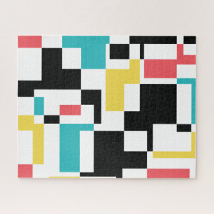Modern, fun, colourful geometric graphic design jigsaw puzzle