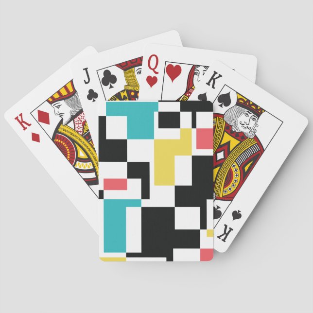 Modern, fun, colourful geometric graphic design playing cards (Back)