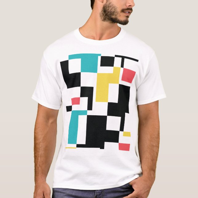 Modern, fun, colourful geometric graphic design T-Shirt (Front)