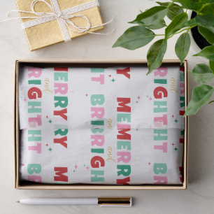 Modern Fun Colourful Merry & Bright Christmas Tissue Paper