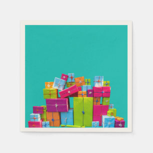 Modern fun colourful presents Christmas Napkin