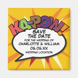 Modern Fun Colourful Save the Date Magnet
