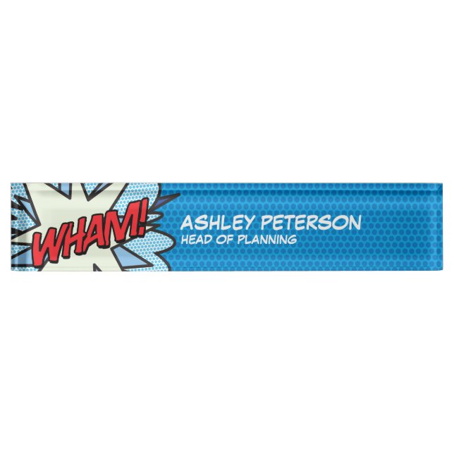 Modern Fun Comic Book Pop Art Flash WHAM Nameplate (Front)