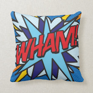 Modern Fun Comic Book Pop Art WHAM OMG Cushion