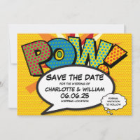 Modern Fun Comic Book Pow Wedding Save The Date