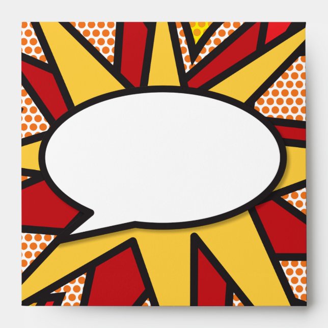 Modern Fun Comic Book Speech Bubble Envelope (Front)
