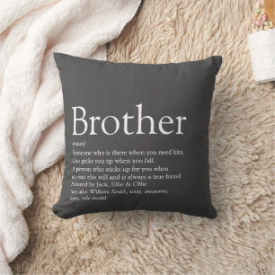 Modern Fun Cool Best Brother Ever Definition  Cushion
