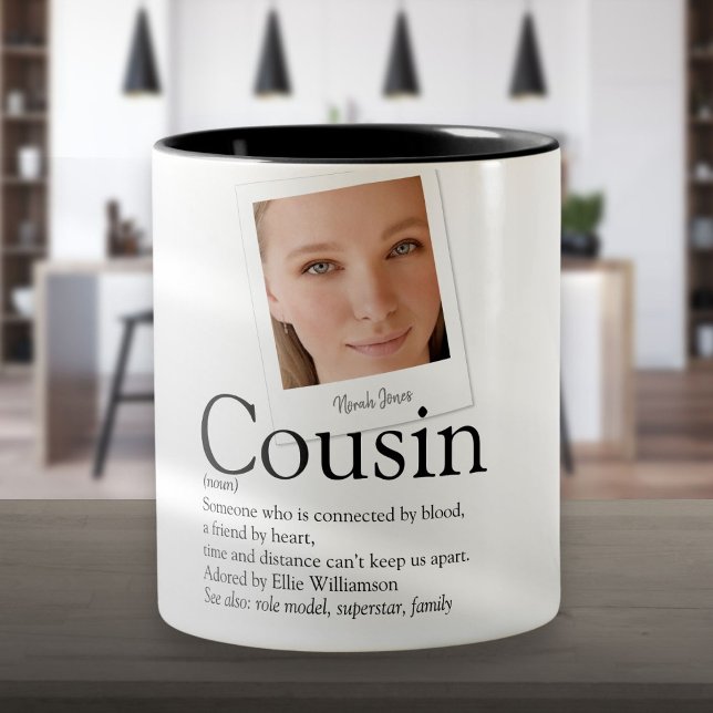 Modern Fun Cousin Definition Photo Two-Tone Coffee Mug (Modern Fun Cousin Definition Photo Two-Tone Coffee Mug)