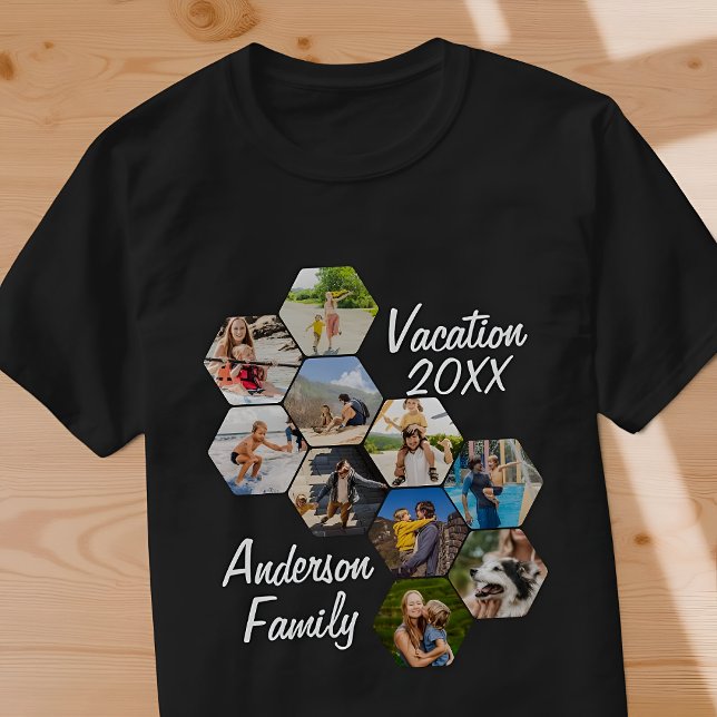  Modern Fun Custom 9 Images Collage Family Photos T-Shirt (Creator Uploaded)