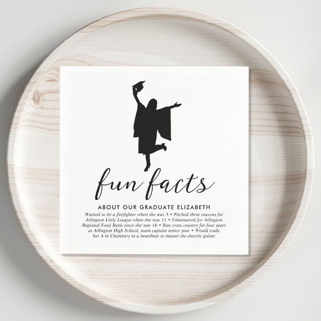 Modern Fun Facts Graduation Party Napkin (Creator Uploaded)
