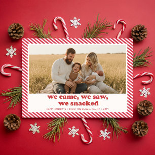 Modern Fun Funny Family Kids Photo Christmas Holiday Card