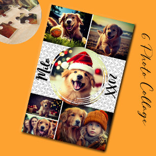 Modern Fun Furry Friend 6 Photo Collage Jigsaw Puzzle