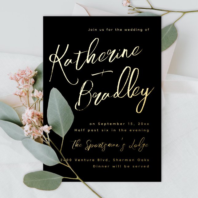 Modern fun handwriting couples names wedding gold (Creator Uploaded)