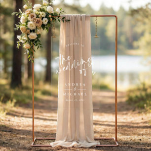 Modern Fun Handwriting Wedding Welcome Acrylic Sign