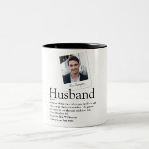 Modern Fun Husband Definition Photo Two-Tone Coffee Mug