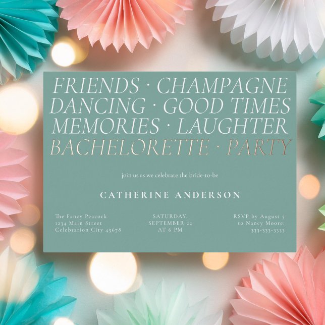 Modern Fun Mint Green Bachelorette Party (Creator Uploaded)