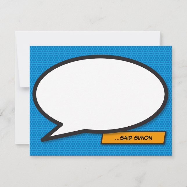 Modern Fun Personalised Comic Book Speech Bubble Card (Front)
