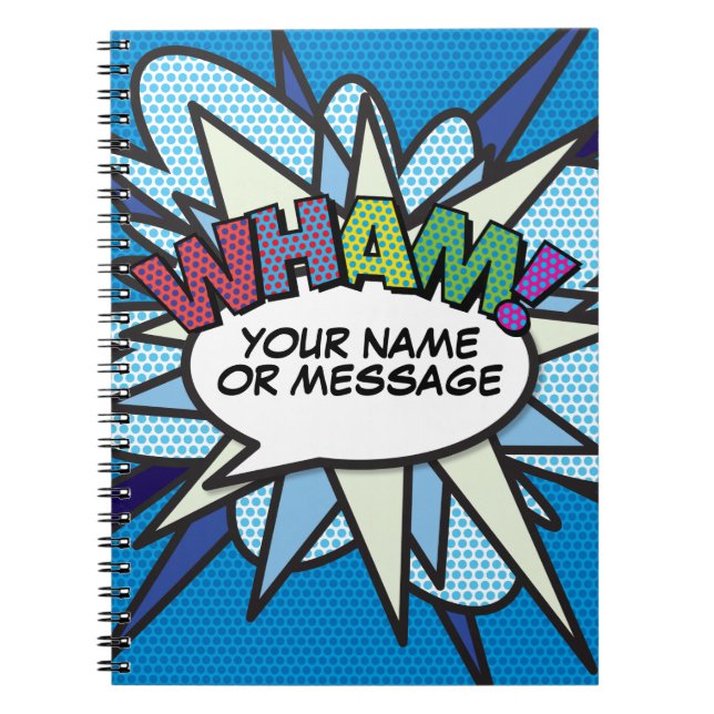Modern Fun Personalised Speech Bubble Retro Notebook (Front)