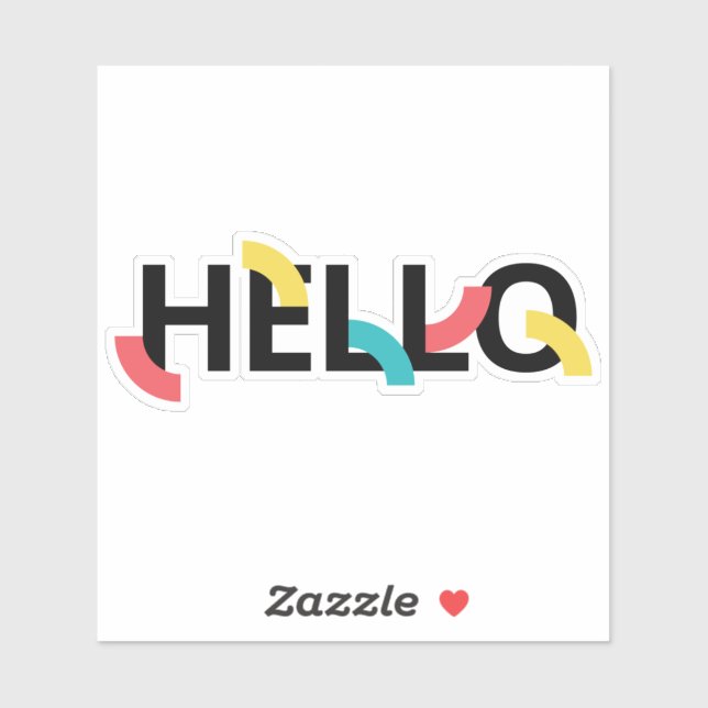 Modern, fun, playful, colourful design of Hello (Sheet)