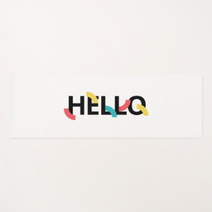 Modern, fun, playful, colourful design of Hello Yoga Mat