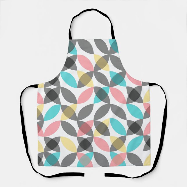 Modern, fun, playful geometric pattern apron (Front)