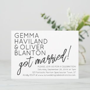 Modern Fun Simple Wedding Reception Invitation