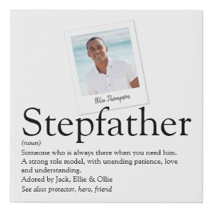 Modern Fun Stepdad Stepfather Definition Photo Faux Canvas Print