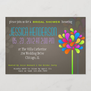 Modern & Fun Tree Rainbow Bridal Shower Invitation