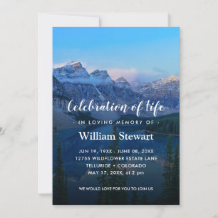 Modern Funeral   Canada Nature Celebration of Life Invitation