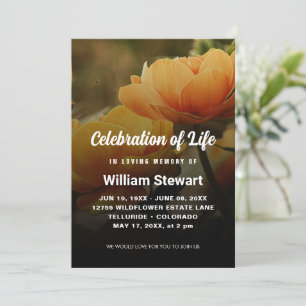 Modern Funeral   Celebration of Life Floral Invitation