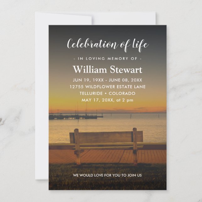 Modern Funeral | Celebration of Life Invitation (Front)