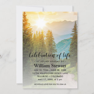 Modern Funeral   Celebration of Life Invitation