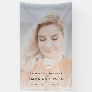 Modern Funeral Celebration of Life Large Photo Banner