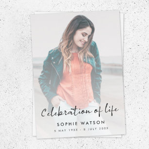 Modern Funeral   Celebration of Life Memorial Invitation