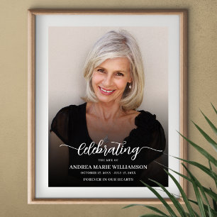 Modern Funeral Celebration of Life Photo Poster